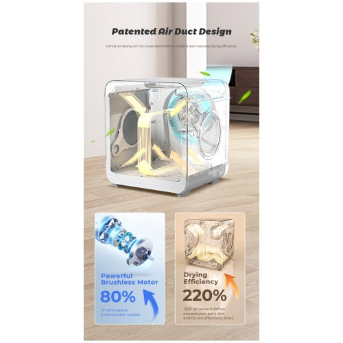Pet Dryer Room β Automatic Hot & Cold Air Pet Drying Box | 3-Speed Wind Modes | Temperature Controlled | For Cats & Dogs