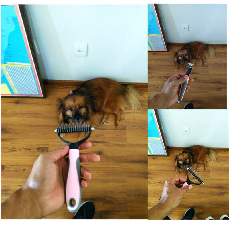Dual-Sided Pet Grooming Brush – Deshedding & Dematting Tool for Dogs and